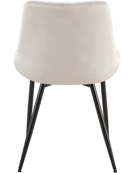 Chaise moderne matelassée en Velours Gris clair Métal Noir Mawen - 6