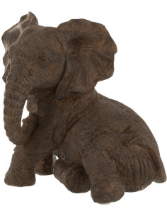 Statue déco Éléphant Daivi en Résine Marron foncé - 1