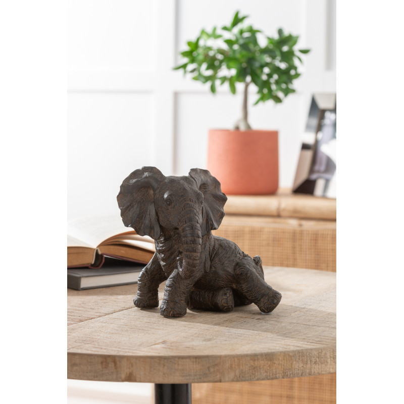Statue déco Éléphant Daivi en Résine Marron foncé - 2