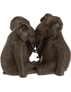 Statue déco Éléphant Nuren en Résine Marron foncé - 1