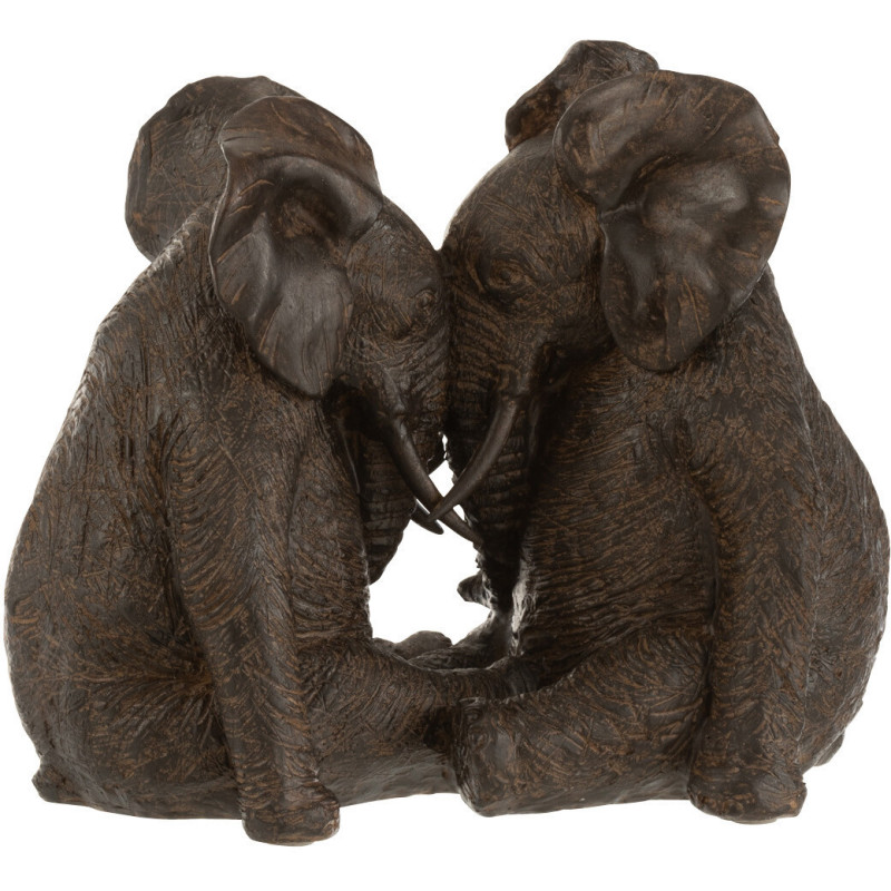 Statue déco Éléphant Nuren en Résine Marron foncé - 1