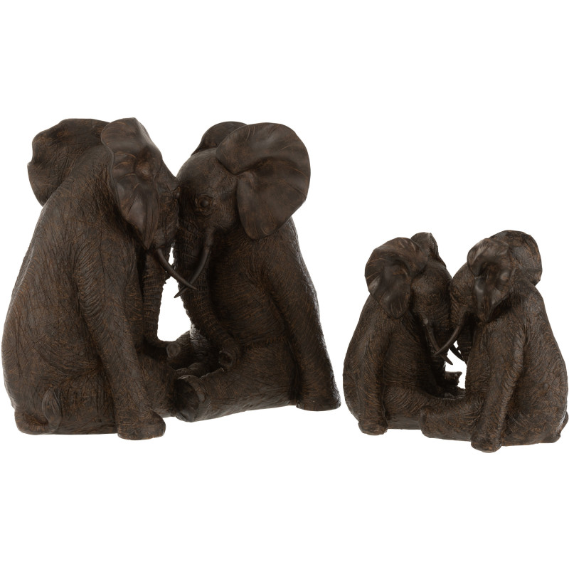 Statue déco XL Éléphant Nuren en Résine Marron foncé - 2