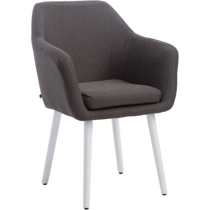 Fauteuil de table moderne en Tissu Gris foncé Bois de hêtre Blanc Nuno  - 1