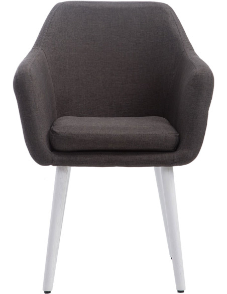 Fauteuil de table moderne en Tissu Gris foncé Bois de hêtre Blanc Nuno  - 2