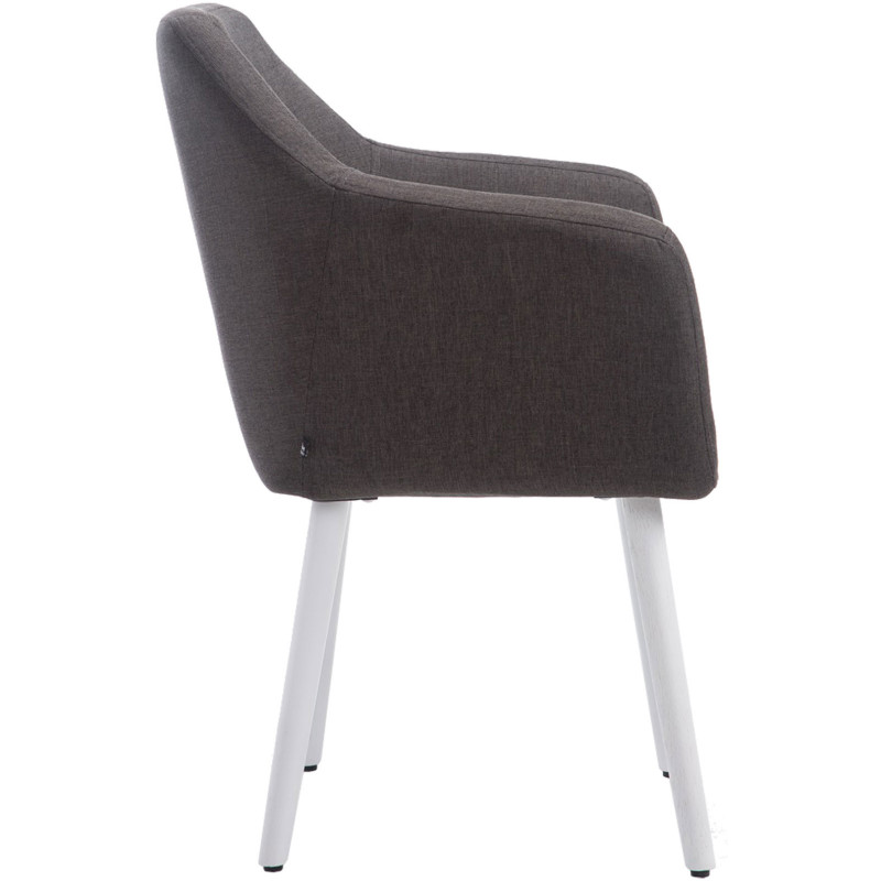 Fauteuil de table moderne en Tissu Gris foncé Bois de hêtre Blanc Nuno  - 3