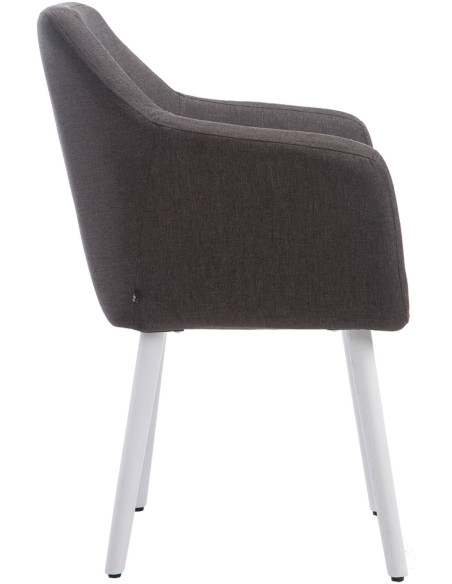 Fauteuil de table moderne en Tissu Gris foncé Bois de hêtre Blanc Nuno  - 3