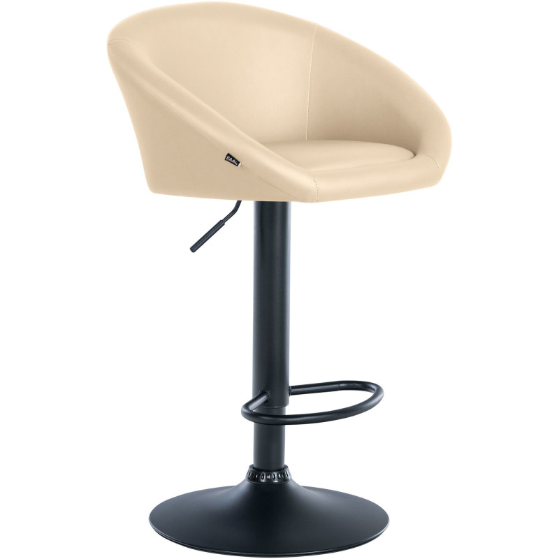 Tabouret de bar original en Polyuréthane Blanc crème Métal Noir Scando - 1