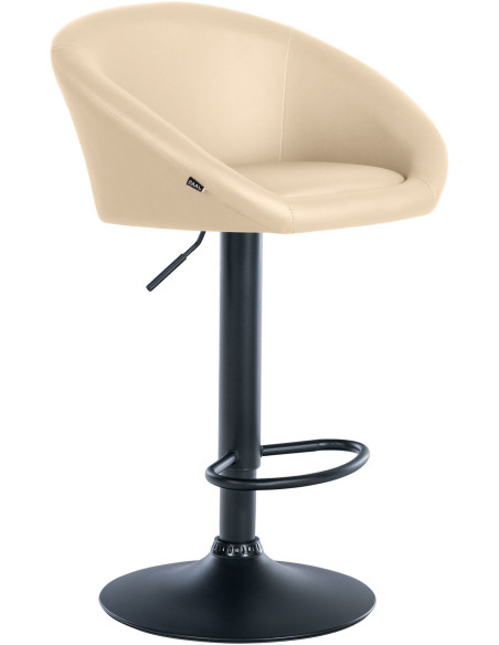 Tabouret de bar original en Polyuréthane Blanc crème Métal Noir Scando - 1