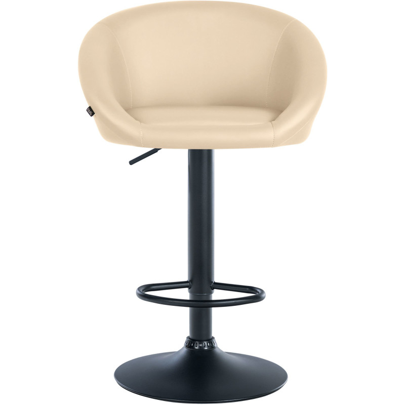 Tabouret de bar original en Polyuréthane Blanc crème Métal Noir Scando - 2