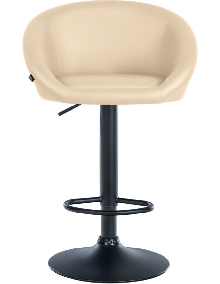 Tabouret de bar original en Polyuréthane Blanc crème Métal Noir Scando - 2
