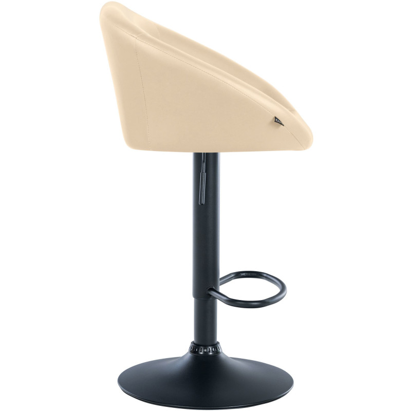 Tabouret de bar original en Polyuréthane Blanc crème Métal Noir Scando - 3