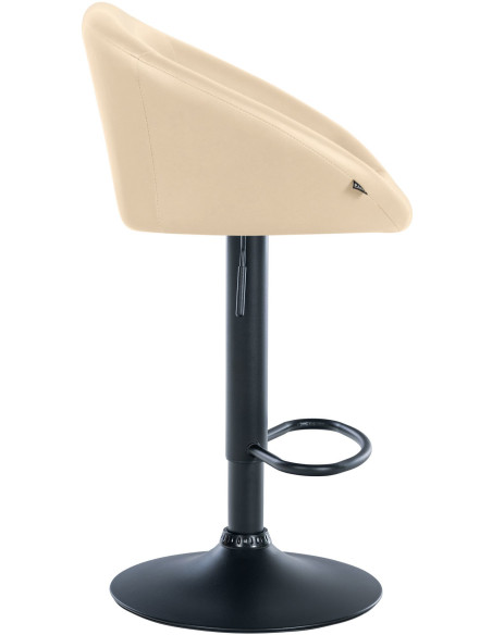 Tabouret de bar original en Polyuréthane Blanc crème Métal Noir Scando - 3