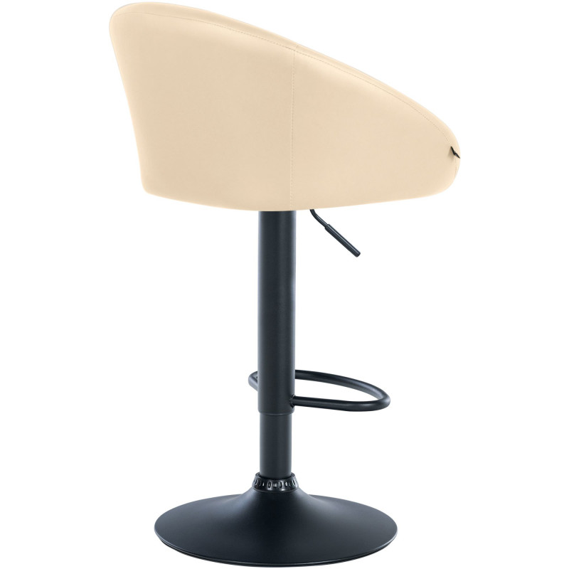 Tabouret de bar original en Polyuréthane Blanc crème Métal Noir Scando - 4