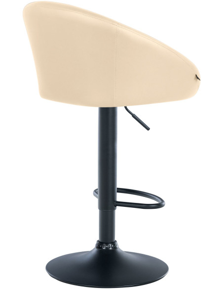 Tabouret de bar original en Polyuréthane Blanc crème Métal Noir Scando - 4