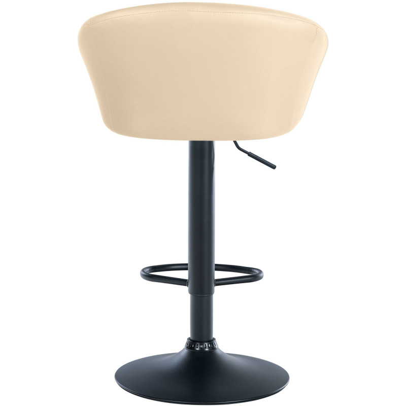 Tabouret de bar original en Polyuréthane Blanc crème Métal Noir Scando - 5