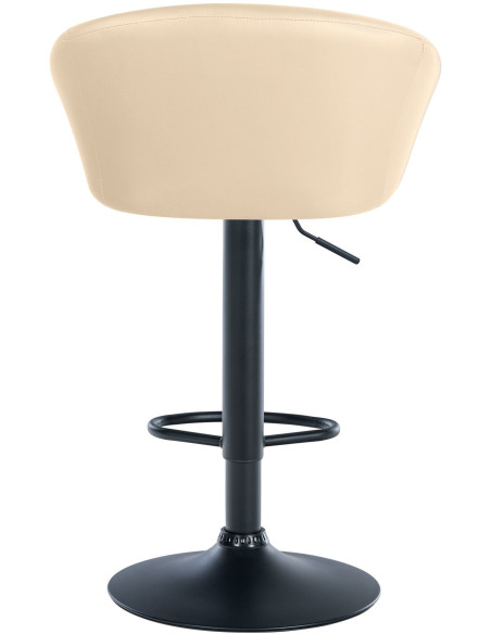 Tabouret de bar original en Polyuréthane Blanc crème Métal Noir Scando - 5