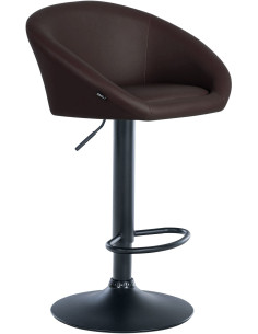 Tabouret de bar original en Polyuréthane Marron foncé Métal Noir Scando - 1