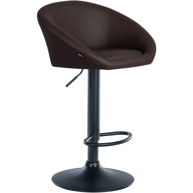 Tabouret de bar original en Polyuréthane Marron foncé Métal Noir Scando - 1