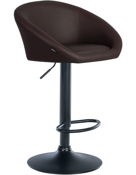 Tabouret de bar original en Polyuréthane Marron foncé Métal Noir Scando - 1