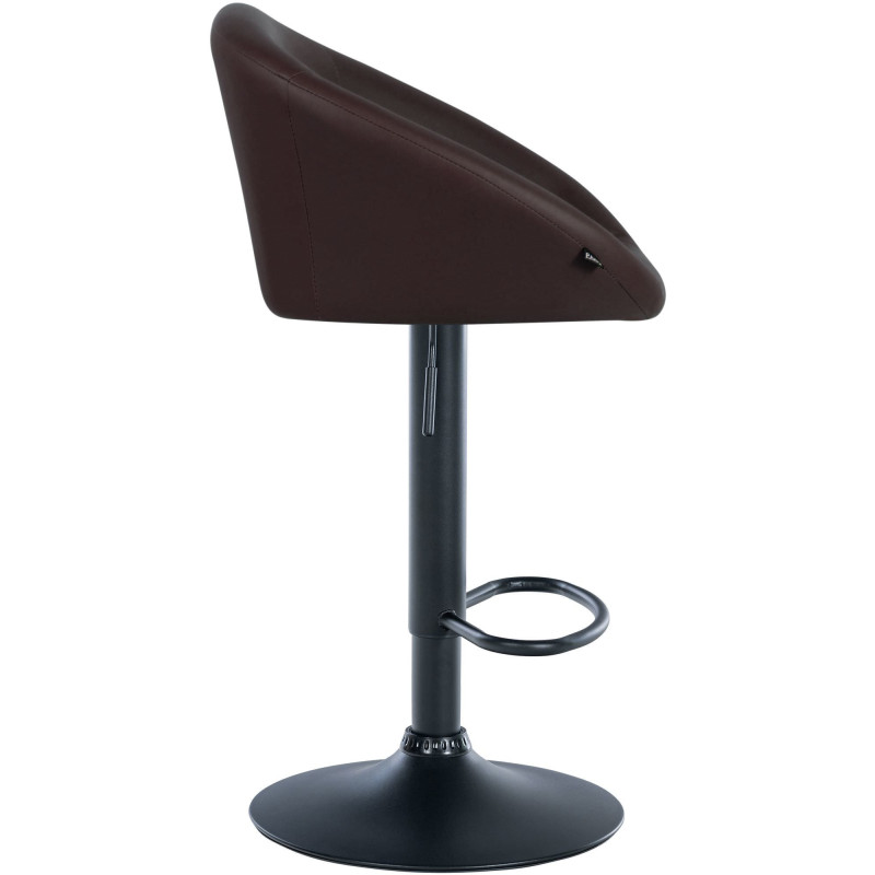 Tabouret de bar original en Polyuréthane Marron foncé Métal Noir Scando - 3