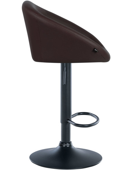 Tabouret de bar original en Polyuréthane Marron foncé Métal Noir Scando - 3