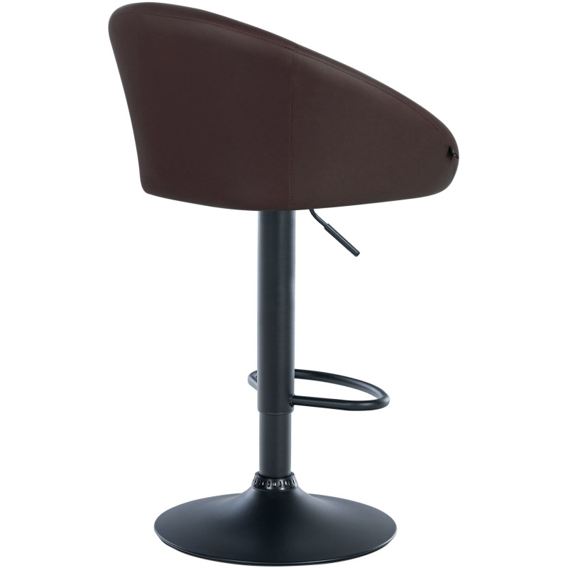 Tabouret de bar original en Polyuréthane Marron foncé Métal Noir Scando - 4