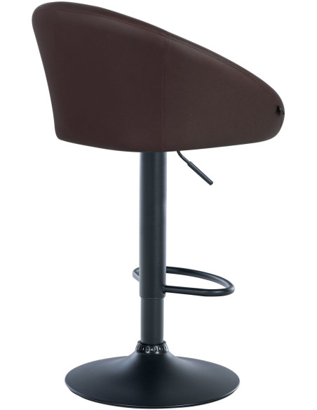 Tabouret de bar original en Polyuréthane Marron foncé Métal Noir Scando - 4