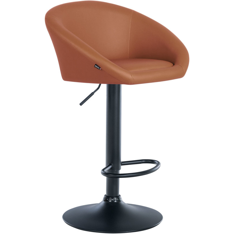 Tabouret de bar original en Polyuréthane Marron clair Métal Noir Scando - 1