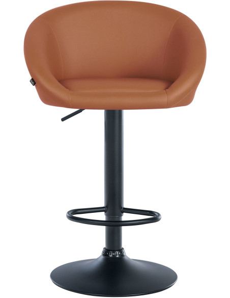 Tabouret de bar original en Polyuréthane Marron clair Métal Noir Scando - 2