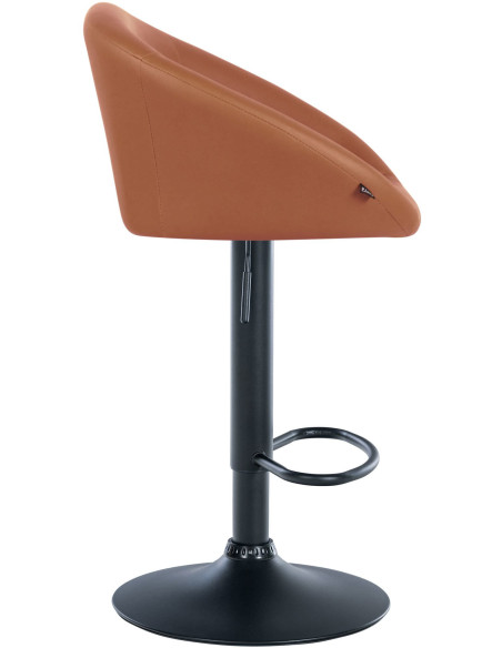 Tabouret de bar original en Polyuréthane Marron clair Métal Noir Scando - 3