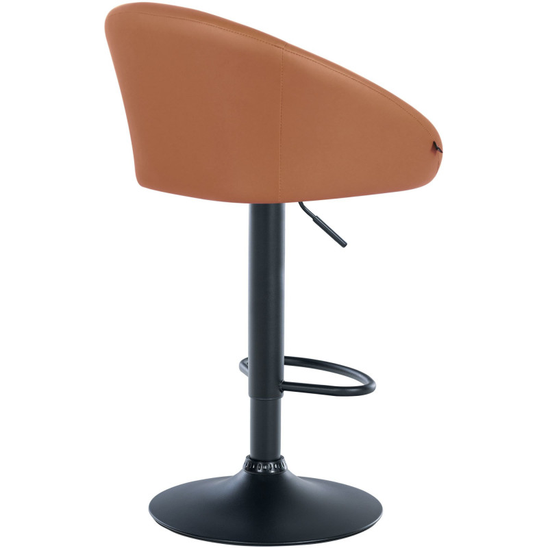 Tabouret de bar original en Polyuréthane Marron clair Métal Noir Scando - 4