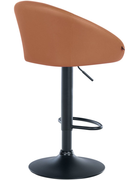 Tabouret de bar original en Polyuréthane Marron clair Métal Noir Scando - 4