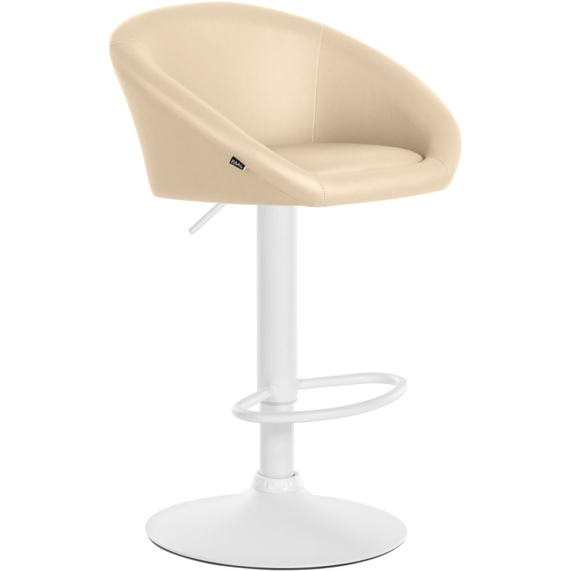 Tabouret de bar original en Polyuréthane Blanc crème Métal Blanc Scando - 1