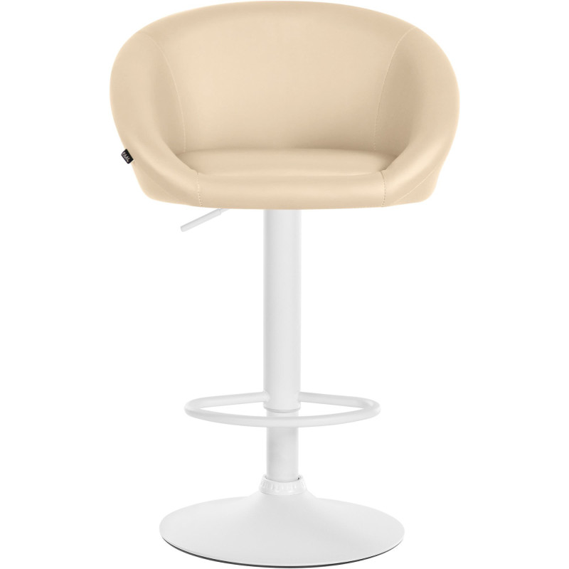 Tabouret de bar original en Polyuréthane Blanc crème Métal Blanc Scando - 2