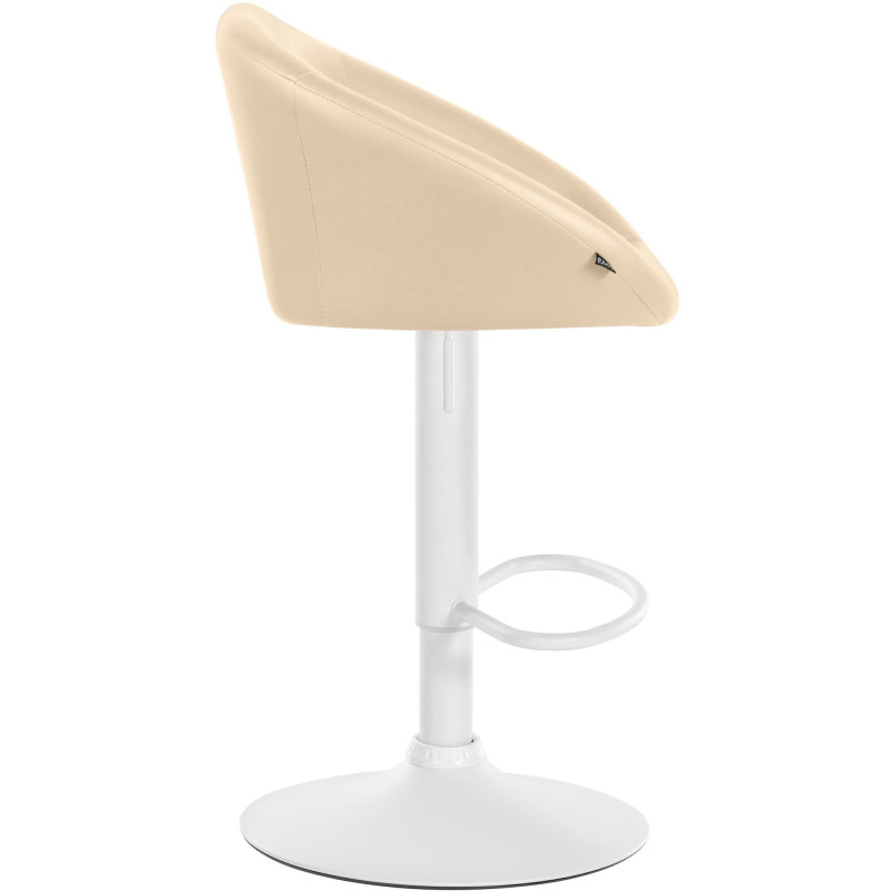 Tabouret de bar original en Polyuréthane Blanc crème Métal Blanc Scando - 3