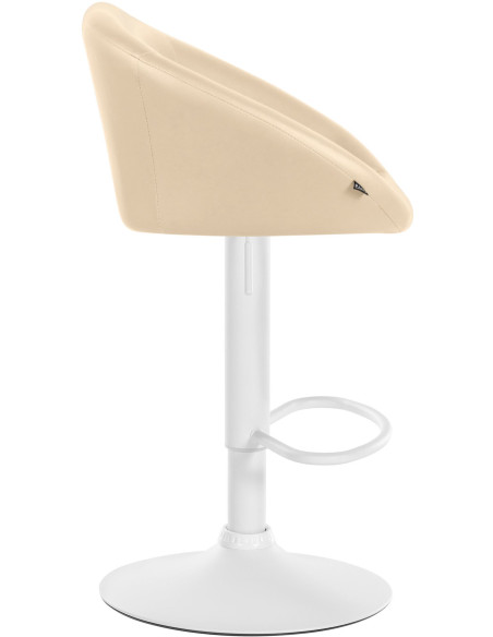 Tabouret de bar original en Polyuréthane Blanc crème Métal Blanc Scando - 3