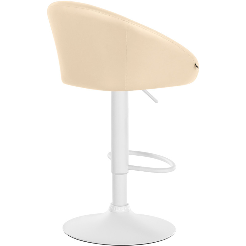 Tabouret de bar original en Polyuréthane Blanc crème Métal Blanc Scando - 4