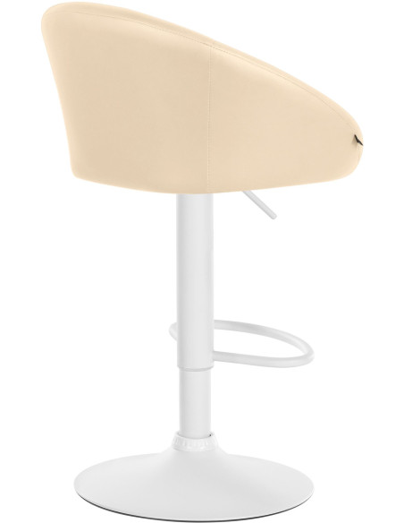 Tabouret de bar original en Polyuréthane Blanc crème Métal Blanc Scando - 4