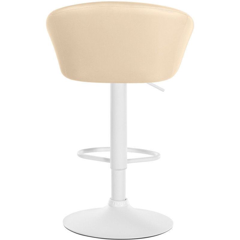 Tabouret de bar original en Polyuréthane Blanc crème Métal Blanc Scando - 5