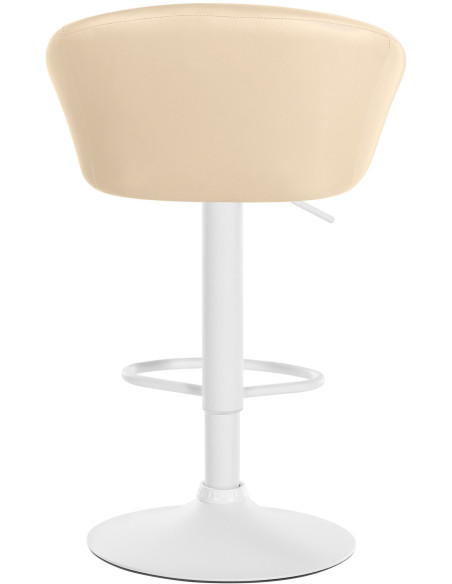 Tabouret de bar original en Polyuréthane Blanc crème Métal Blanc Scando - 5