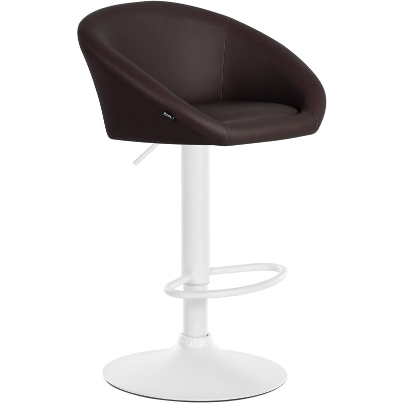 Tabouret de bar original en Polyuréthane Marron foncé Métal Blanc Scando - 1