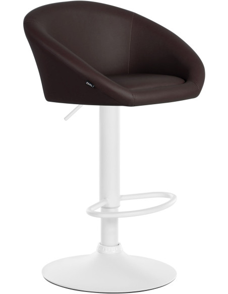 Tabouret de bar original en Polyuréthane Marron foncé Métal Blanc Scando - 1