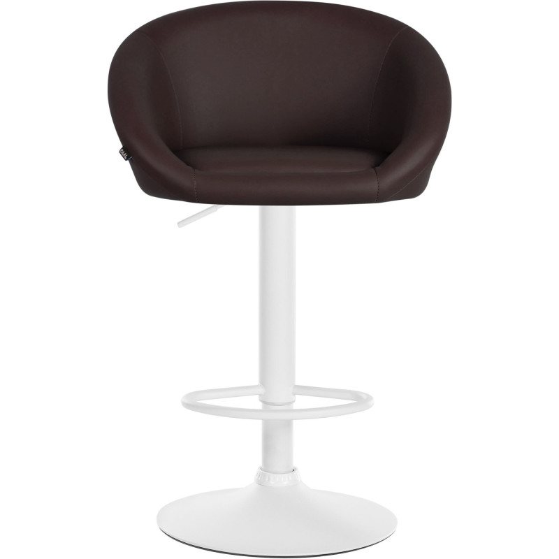 Tabouret de bar original en Polyuréthane Marron foncé Métal Blanc Scando - 2