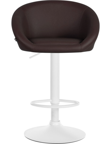 Tabouret de bar original en Polyuréthane Marron foncé Métal Blanc Scando - 2