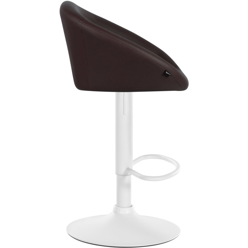 Tabouret de bar original en Polyuréthane Marron foncé Métal Blanc Scando - 3