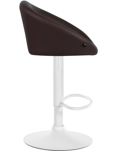 Tabouret de bar original en Polyuréthane Marron foncé Métal Blanc Scando - 3