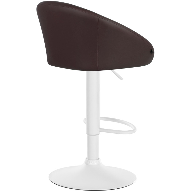 Tabouret de bar original en Polyuréthane Marron foncé Métal Blanc Scando - 4