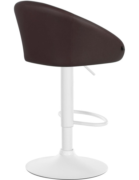 Tabouret de bar original en Polyuréthane Marron foncé Métal Blanc Scando - 4