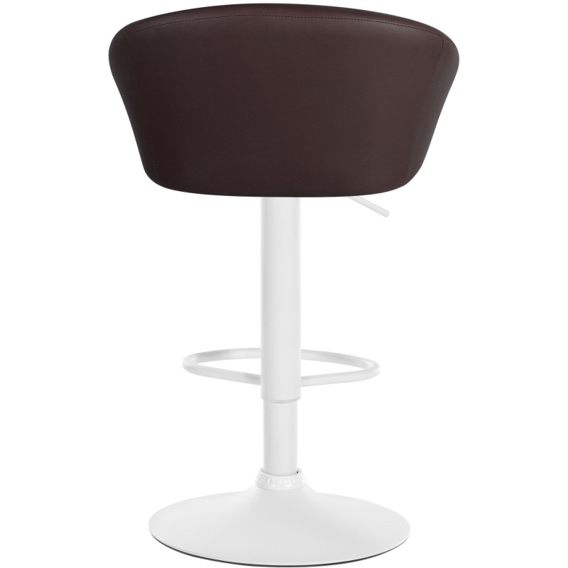 Tabouret de bar original en Polyuréthane Marron foncé Métal Blanc Scando - 5