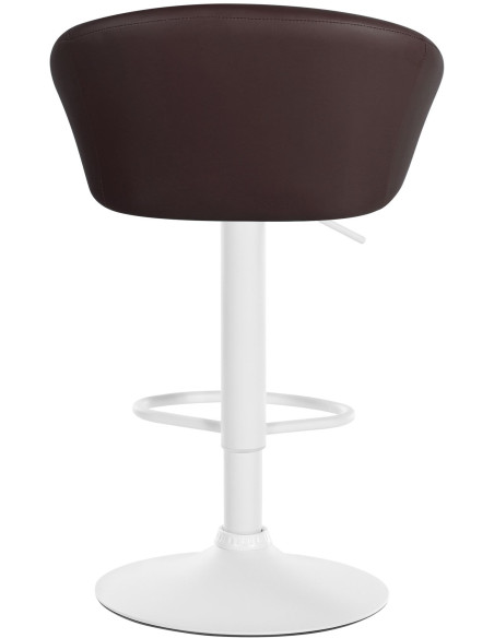 Tabouret de bar original en Polyuréthane Marron foncé Métal Blanc Scando - 5